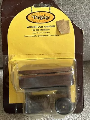 Vintage Prestige Wooden Doll House Miniature Tea Cart Drop Leaf Wheels NOS NIP • $19.99