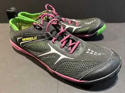 Merrell Dash Glove Black/Parrot Minimal Shoes Sneakers Women’s Sz 10 #1113840 • $27.80