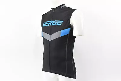 Verge Large Men's Elite Race Sleeveless Cycling Jersey Blk/Blu/Gry NOS • $16