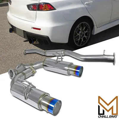 4  Burnt Tip Dual Catback Exhaust For 08-15 Mitsubishi Lancer EVO10 Titanium US • $265.59