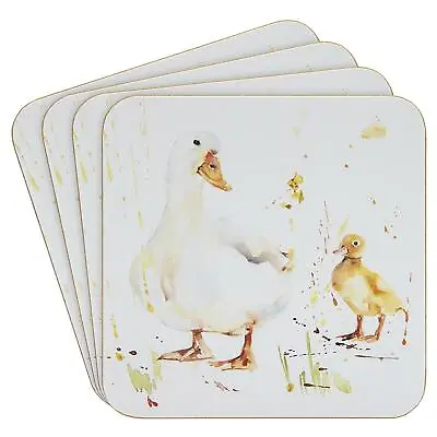 £3.55 • Buy Set Of 4 Coasters Country Life Ducks Wildlife Cork Coffee Table Mats