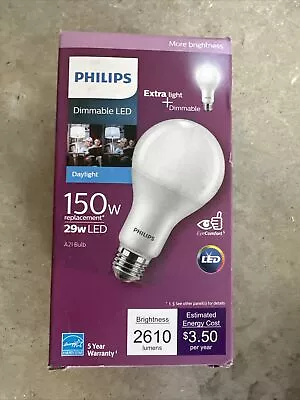 Philips 150-Watt Frosted Daylight Bright A21 LED Light Bulb W/Medium Base - NEW • $13