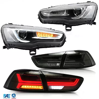 Head Llights +LED Tail Lights Smoked For 2008-18 MITSUBISHI LANCER CJ CF EVO X  • $854.99