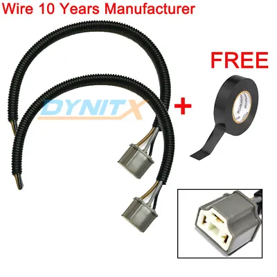 9003 H4 Female Ceramic S Two Extension Wire Pigtail Harness Head Light Bulb Plug • $9.97