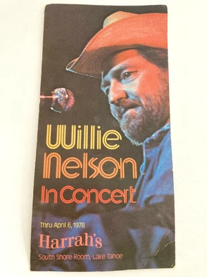 $24.99 • Buy Vtg 70's 1978 Willie Nelson Concert Postcard Lake Tahoe Merchandise Ad/Flyer 