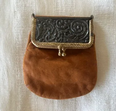 Vintage Antique Coin Purse Metal And Leather Advertising - Late 19th CenturyRARE • $24.05