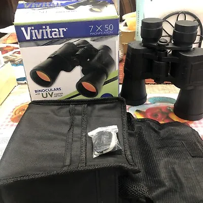 Vivitar Binoculars 7X50 Magnification With UV Coated Optics & Carrying Pouch • $12