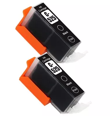 2 Black C525 Ink Cartridges For Canon IP4850 MG5150 MG5350 MG6250 MX715 NON-OEM • £5.49