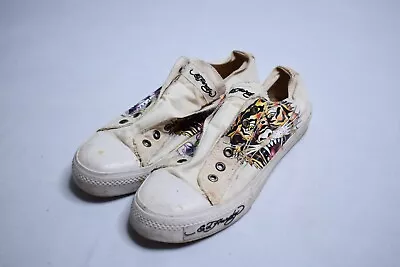 Ed Hardy Skull Slip On Shoes Size 8 No Lace Tattoo Art Love Kills Tiger • $29.99