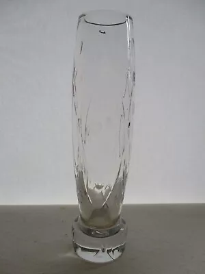 £8 • Buy Vintage Tall And Heavy Lead Crystal Dartington Vase, Cut And Wheel Engraved