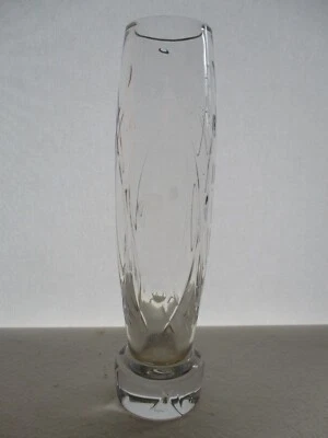 £8 • Buy Vintage Tall And Heavy Lead Crystal Dartington Vase, Cut And Wheel Engraved