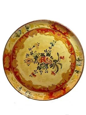 Vintage Plate Tray Paper Mache Floral Alcohol Proof 10.75” Japan Gallery Wall • $18.95