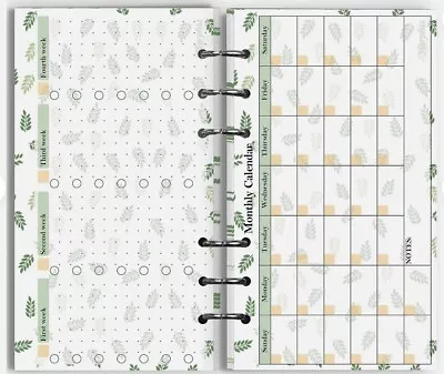 2024 Planner Monthly Paper Kit For 6-Holefilofax A6 Binder 6.73” X 3.72” Pers • $2.99