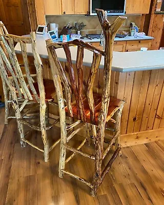 Rustic Cedar Bar Or Counter Log Chair Handmade Custom Cabin Home Furniture • $350