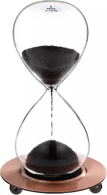 Magnetic Hourglass 5 Minute Sand Timer: Large Sand Clock Five Minute With Black • $30.78