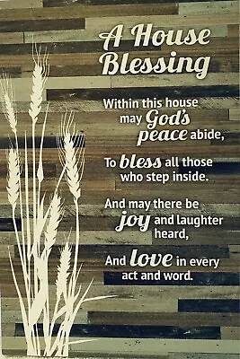 A House Blessing Plaque Ship Lap Look Easel & Hanging Hook 6x9” Gift Boxed • $37.99