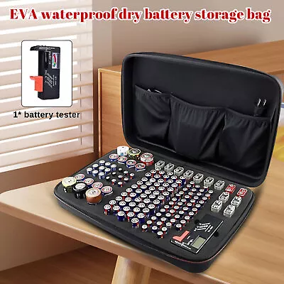 Battery Storage Organizer Carry Case Bag Hold 146 Batteries AA AAA C D 9V • $25.99