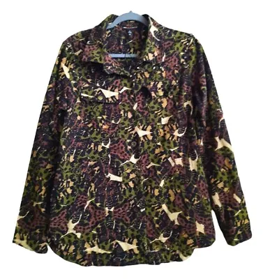Mens  Camouflage Western Camo Fun Print  Shirt  Small Button Up Long Sleeve NWT • $19.99