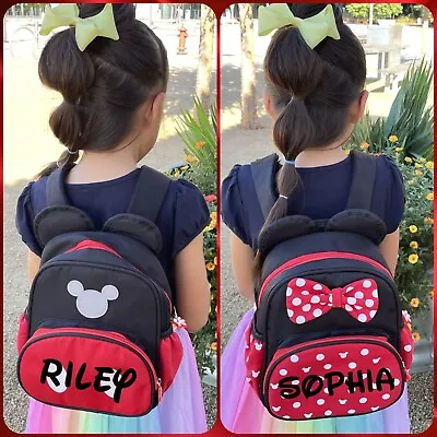 Personalized Mickey & Minnie Backpack | Custom Disney Bag | Disney Backpack • $14.10