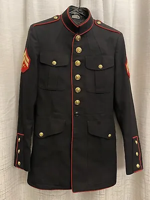 Usmc Us Marine Corps Dress Blues Jacket 38l Corporal E-4 • $79.99