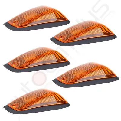 5X Cab Roof Top Marker Clearance Light Amber Lens+ 5 Base For Chevy GMC 264159AM • $19.94