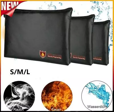 £6.89 • Buy Fireproof Document Bag Silicone Coated Fiberglass Safe Money Bag Pouch Holder UK