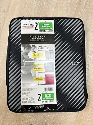 NEW Five Star 880 Sheet Capacity 2 Inch Zipper Binder Blk/Gray-Multi Access File • $13