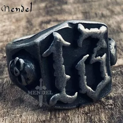 MENDEL Gothic Mens Biker Skull Number 13 Ring For Men Stainless Steel Size 7-15 • $13.99