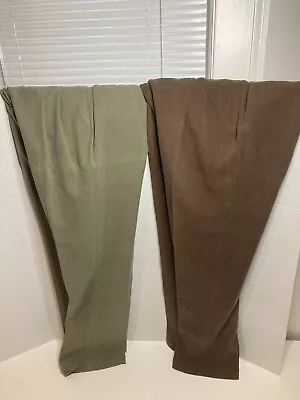 Jos. A Bank Lot Of 2 Mens Dress Pants 38x32 Comfort 100% Silk Green Red/Brown • $32