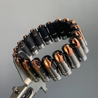 Copper Bullet Bracelet Chain Links Cuff Men Jewelry Watch Band | Boyd ⚙️Designs • $69.95