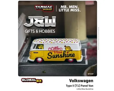 Tarmac Works X Schuco VW Type II T1 Panel Van Mr. Men Little Ms. Sunshine 1/64 • $11.99