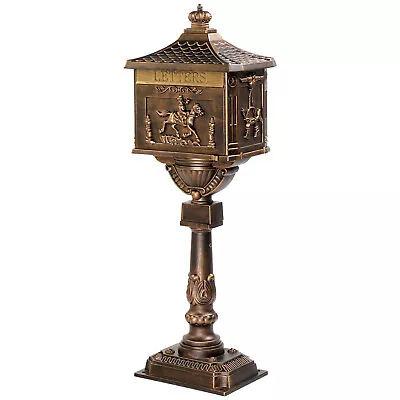 Post Mailbox With 2 Keys Baffle Door Heavy Duty Mail Box Cast Aluminum Bronze • $98.98