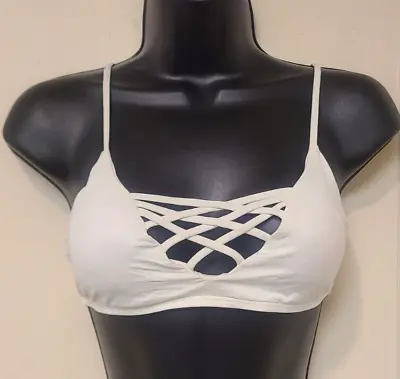 NEW L-Space Bikini Top Seamless Front Size Medium White Womens Swimwear • $19.95