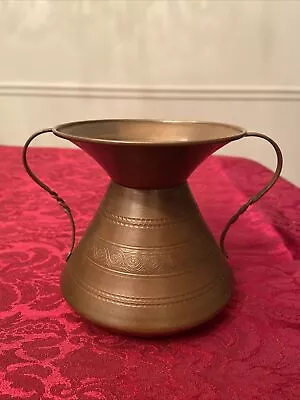 Vintage Copper Handled Hammered Spittoon Container-Bowl 4.1/2” • $35