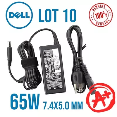 LOT OF 10 GENUINE DELL 65w PA-12 AC ADAPTER 19.5V 7.4MM LAPTOP POWER SUPPLYS • $59.88