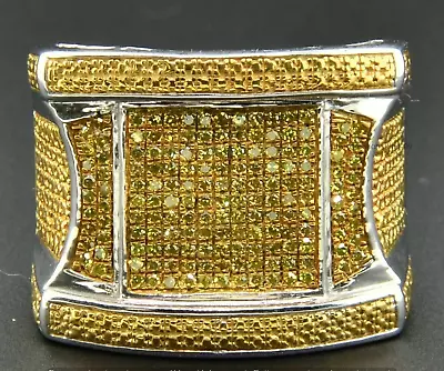 1.10 Ct Round Simulated Yellow Diamond Men's Pinky Ring 925 Sterling Silver • $108.78