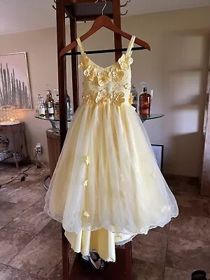 Little Girls Pageant Dress Gown Floral Yellow • $89