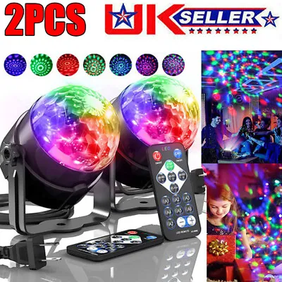 2X Party Magic Ball Light Party Disco RGB Rotating LED DJ Club Stage Lights GB • £12.95