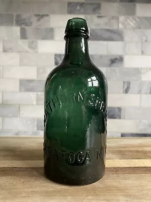 HATHORN SPRINGS -SARATOGA N.Y. -Dark Green- Mineral Water Bottle • $35