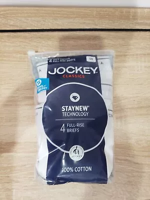 $25 • Buy NEW Jockey Men's 4x Full Rise Briefs Size 38 White 100% Cotton Damaged Packaging