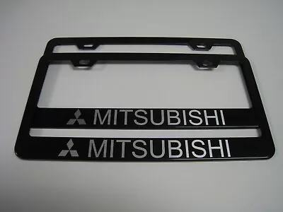 2 Brand New  MITSUBISHI  BLACK Metal License Plate Frame Front&Rear • $23.23