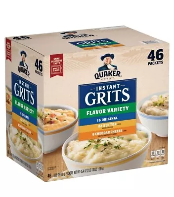 Quaker Instant Grits Variety Pack 45.4 Oz 46 Pk By USA Fast Free Shipping. • £23.32