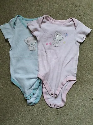 M&S Tatty Teddy Baby Grows 2-3 Years Pink Green • £2.49