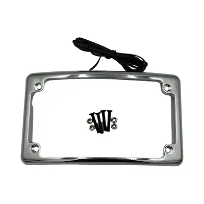 360 Twin LED Motorcycle License Plate Frame Chrome • $29.99