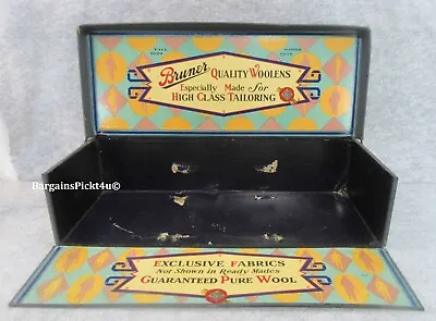 Vintage Bruner Woolens Country Store Display Salesman Sample Wool Fabric Box • $85