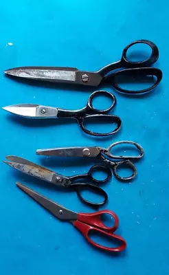 VTG Lot 5 SCISSORS  WISS INLAID 20W CLAUSS 4248 WHITE DYNO 7  SEARS A2062 • $22.99