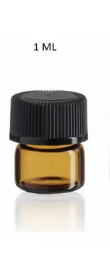 OIL 1/4 Dram Mini Amber Glass Sample Vial Bottles W/ Hole Reducer W/caps 12pc • $4.95