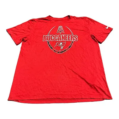 Nike Men’s Red Short Sleeve Tampa Bay Buccaneers T-shirt Size XL Athletic Fit • £8.99