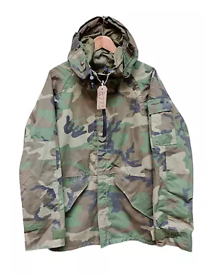 Genuine US Army Woodland Camo GoreTex ECWCS Parka Jacket Size Small/Long #223 • £59.95