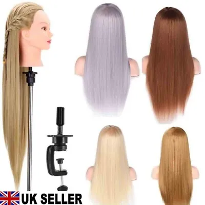 £4.37 • Buy Salon Training Head Hair Hairdressing Wig Practice Styling Mannequin Doll Clamps